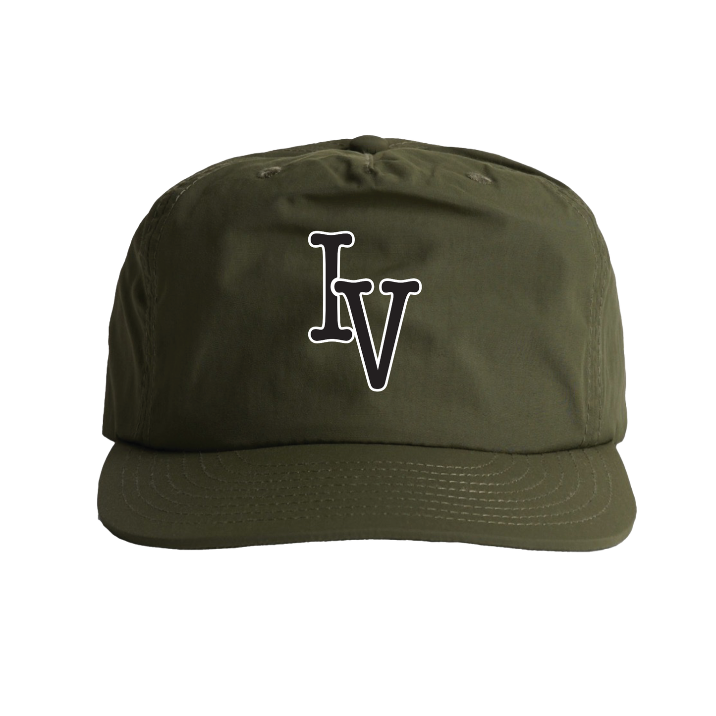 OLIVE NYLON STRAPBACK CAP