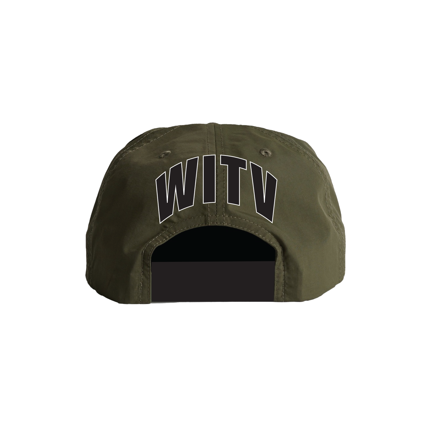 OLIVE NYLON STRAPBACK CAP